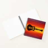 オレンモダンジサンセットギタリスト名水彩 ノートブック (内部)