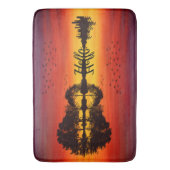 オレンモダンジサンセットギタリスト名水彩 バスマット (正面縦)