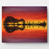 オレンモダンジサンセットギタリスト名水彩 フォトプラーク (正面)