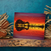 オレンモダンジサンセットギタリスト名水彩 フォトプラーク (側面)