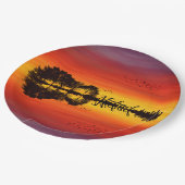 オレンモダンジサンセットギタリスト名水彩 ペーパープレート (アングル)