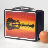 オレンモダンジサンセットギタリスト名水彩 メタルランチボックス (インサイチュ)
