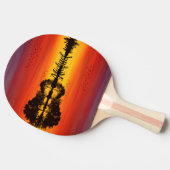 オレンモダンジサンセットギタリスト名水彩 卓球ラケット (横)