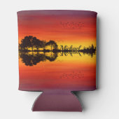 オレンモダンジサンセットギタリスト名水彩 缶クーラー (裏面)