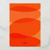 オレンモダンジシックの抽象芸術シェイプ結婚 箔招待状 (裏面)