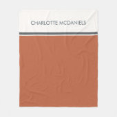 オレンモダンジシンプルパーソナライズされたの名前 フリースブランケット (正面)