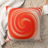 オレンモダンジスワール抽象芸術アート クッション (ブランケット)