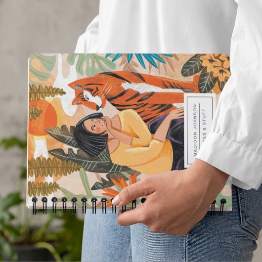 オレンモダンジタイガーガーリージャングル ノートブック