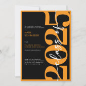 オレンモダンジタイポグラフィ卒業発表 招待状 (正面)