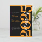 オレンモダンジタイポグラフィ卒業発表 招待状 (スタンド正面)