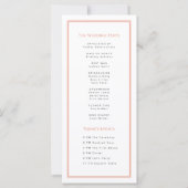 オレンモダンジタイポグラフィ結婚式 プログラムカード (裏面)