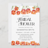 オレンモダンジチューリップフローラブライダルシャワー 招待状 (正面)