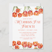 オレンモダンジチューリップフローラマザーズデイブランチ 招待状 (正面)