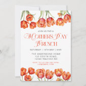 オレンモダンジチューリップフローラマザーズデイブランチ 招待状 (正面)