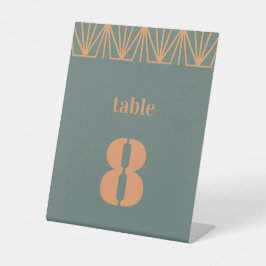 オレンモダンジデザイン結婚のテーブル番号 台座サイン