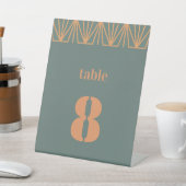 オレンモダンジデザイン結婚のテーブル番号 台座サイン (インサイチュ)