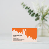 オレンモダンジハウスペインター絵を描ドリップ 名刺 (スタンド正面)