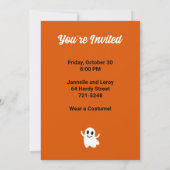 オレンモダンジハローウィンパーティ幽霊招待状 招待状 (裏面)