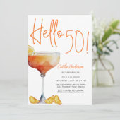 オレンモダンジハロー50誕生日 招待状 (スタンド正面)