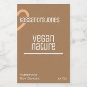 オレンモダンジハートシェイプヴィンテージブラウンキャンドル フードラベル (シングルラベル)