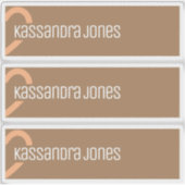 オレンモダンジハートシェイプヴィンテージブラウンハーフハート シール (正面)