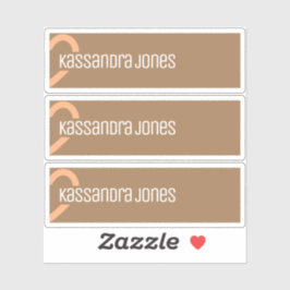 オレンモダンジハートシェイプヴィンテージブラウンハーフハート シール