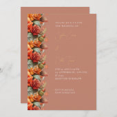 オレンモダンジバラ秋ブ結婚ローン 招待状 (正面/裏面)