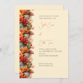 オレンモダンジバラ秋黄結婚色 招待状 (正面/裏面)