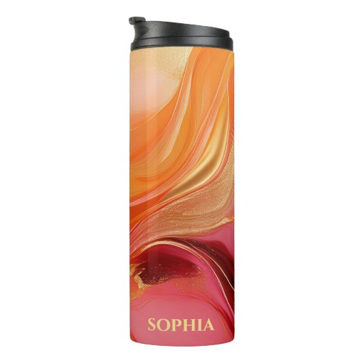 オレンモダンジピンクと金ゴールド- タンブラー (回転右)