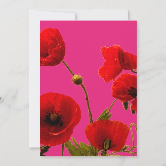 オレンモダンジピンクウォーターカラーフローラボホ結婚ズ 招待状 (裏面)