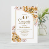 オレンモダンジフローラサプライズ40歳の誕生日パーティー 招待状 (スタンド正面)