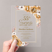 オレンモダンジフローラサプライズ55thバースデーパーティー アクリル招待状 (インサイチュ (ポータブル))