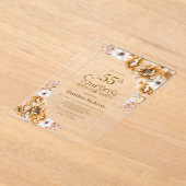 オレンモダンジフローラサプライズ55thバースデーパーティー アクリル招待状 (レイダウン)