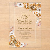 オレンモダンジフローラサプライズ75thバースデーパーティー アクリル招待状 (正面)
