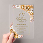 オレンモダンジフローラ65th誕生日パーティー アクリル招待状 (インサイチュ (ポータブル))