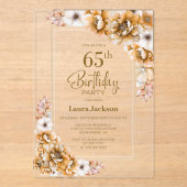オレンモダンジフローラ65th誕生日パーティー アクリル招待状 (正面)