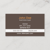 オレンモダンジブラウンク実在リー財産名刺 名刺 (裏面)