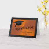 オレンモダンジブラック卒業 カード (黄色い花)