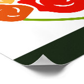 オレンモダンジブーケ&グリーン蝶スクエア ポスター (角)