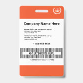 オレンモダンジプロフェッショナル会社ID従業員 バッジ (裏面)