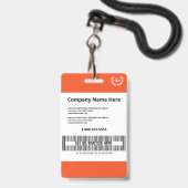 オレンモダンジプロフェッショナル会社ID従業員 バッジ (裏面（ネックストラップ付）)