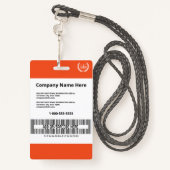 オレンモダンジプロフェッショナル会社ID従業員 バッジ (裏面ランヤード)