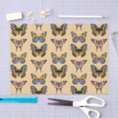 オレンモダンジボホバタフライ花柄 薄葉紙 (クラフト)