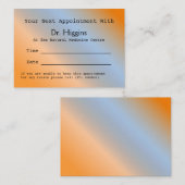 オレンモダンジメディカル歯科アポイントメントカード 予約カード (正面/裏面)