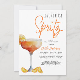 オレンモダンジラブアットファーストスピリッツブライダルシャワー 招待状