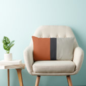 オレンモダンジレッドシルバーグレイストライプパターン ランバークッション (椅子)