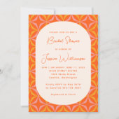 オレンモダンジレトロ書道ブライダルシャワー 招待状 (正面)