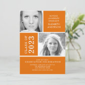 オレンモダンジ写真卒業招待状 招待状 (スタンド正面)
