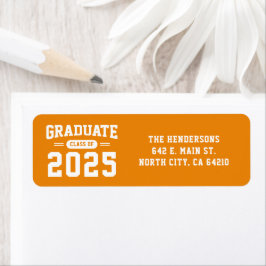 オレンモダンジ卒業差出人住所ラベル ラベル