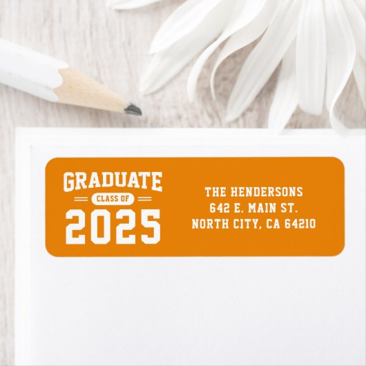 オレンモダンジ卒業差出人住所ラベル ラベル (インサイチュ)